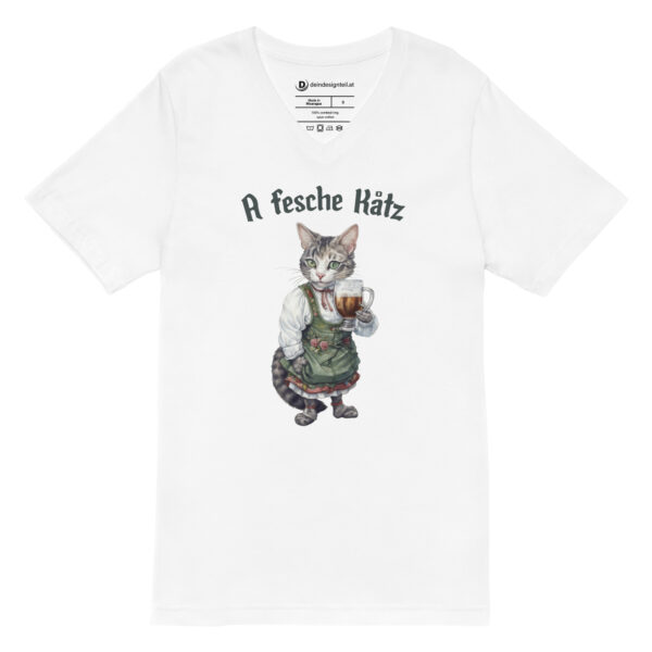 T-Shirt – A fesche Katz (V-Ausschnitt)